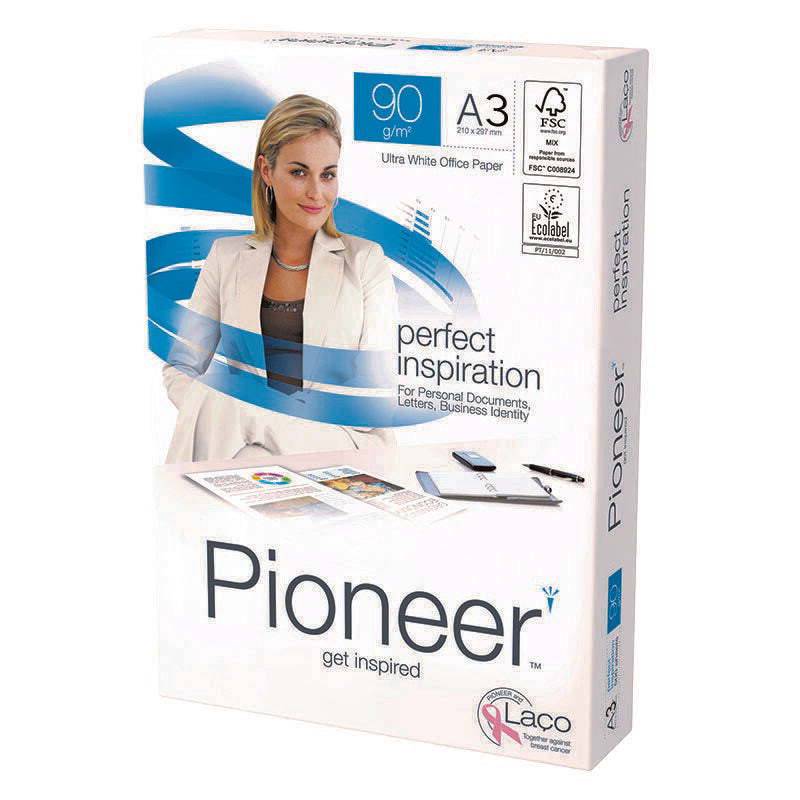 Pioneer officepaper Pioneer Kopierpapier – A3, 90 g/m², Hochweiss – FSC – 50000 Blatt