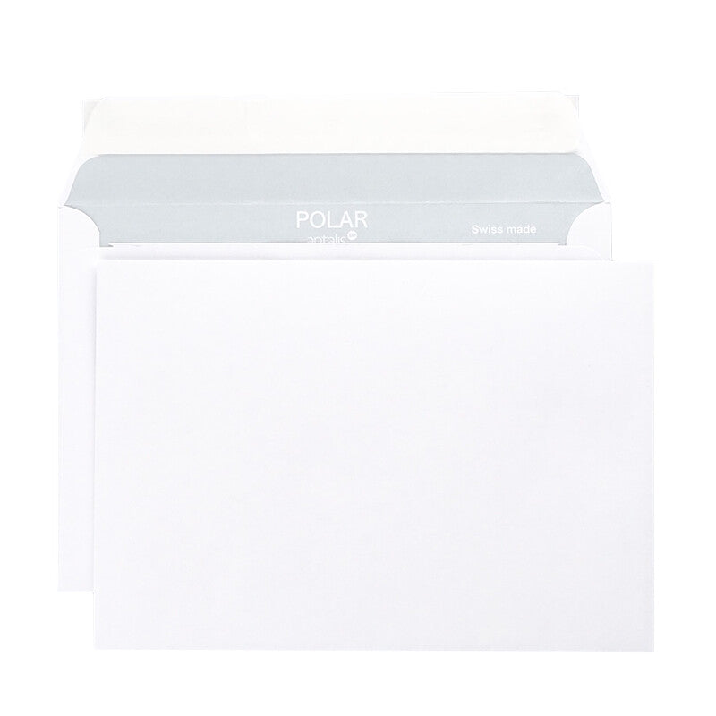 Polar Couvert C6, ohne Fenster, Haftklebung, hochweiss, 100 g/m² – 500 Stk.