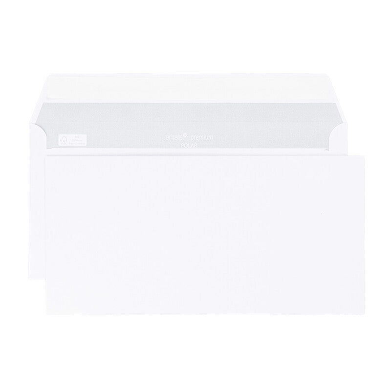 Polar Couvert C5/6, ohne Fenster, hochweiss, 100 g/m², mit Innendruck – 500 Stk.