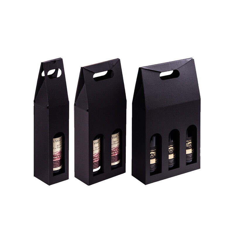 Weintrageverpackung Geschenkbox – mit Unterteilung, 1-wellig, Kraftliner – für Weinflasche – 162 × 81 × 370 mm – 1 Stk. (Ab 25 Stk.)