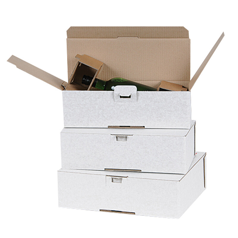 Weinversandkarton, weiss – 332 × 198 × 93 mm – 10 Stk.