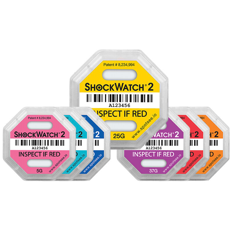 ShockWatch Stossindikator 2 – 43 × 43 × 6 mm – rot – 100 Stück