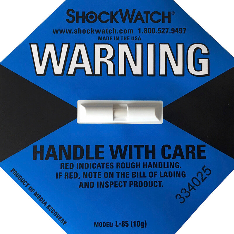 ShockWatch Stossindikator Label – 97 × 97 × 4 mm – Gewicht 18 g, blau – 50 Stück