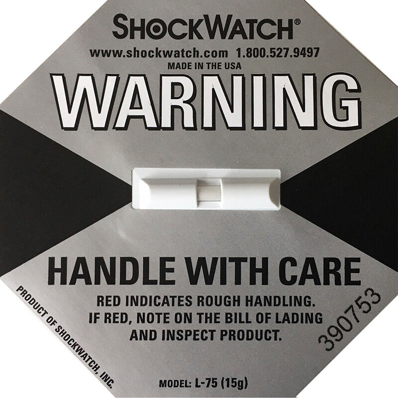 Shockwatch Stossindikator – 97 × 97 × 4 mm – selbstklebend, grau – 50 Stück