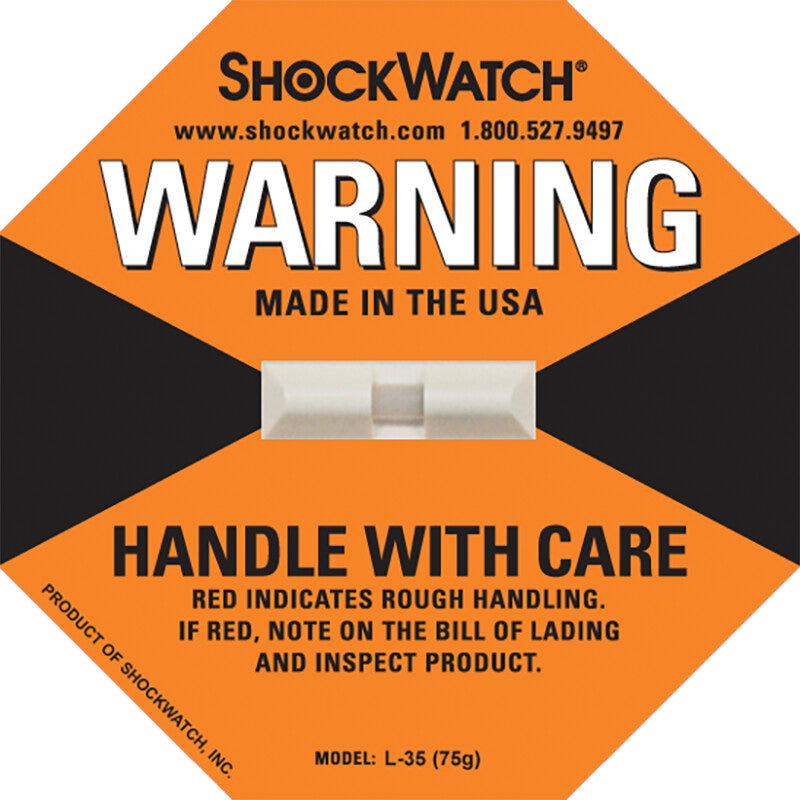 Shockwatch Stossindikator – 97 × 97 × 4 mm – orange – 50 Stück