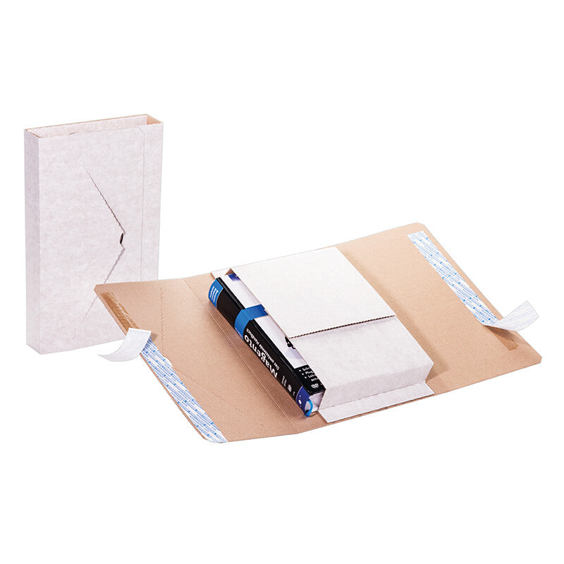 Varitop Bücherbox, weiss – 245 × 165 × 1–60 mm – 50 Stk.