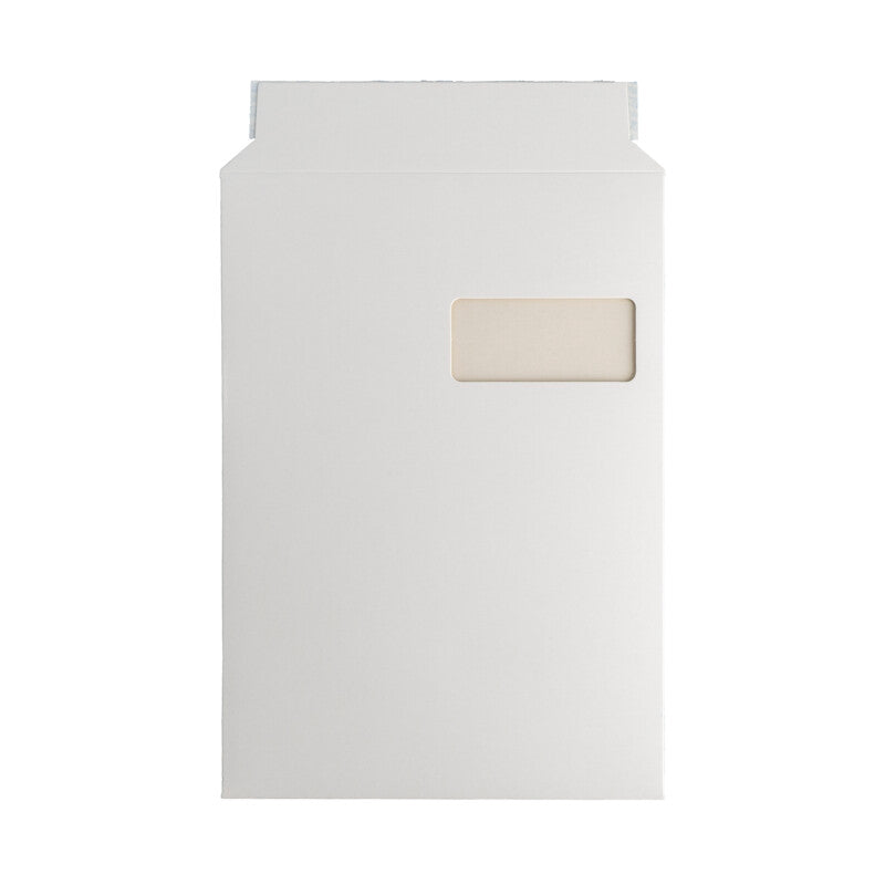 Versandtaschenausvollpappe Karton-Versandtasche – 229 × 324 mm, Vollpappe, Weiss, Selbstklebend – 1 Stk. (Ab 50 Stk.)