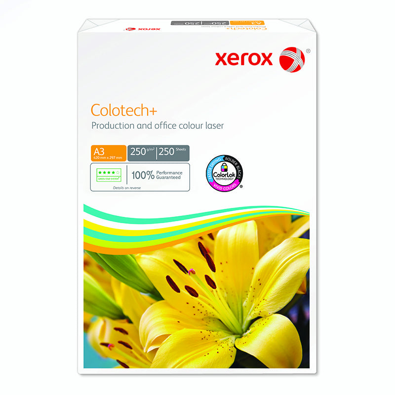 Xerox Colotech+ Beschichtetes Laserpapier Hochglanz Weiss – A3, 250 g/m², 1'000 Blatt