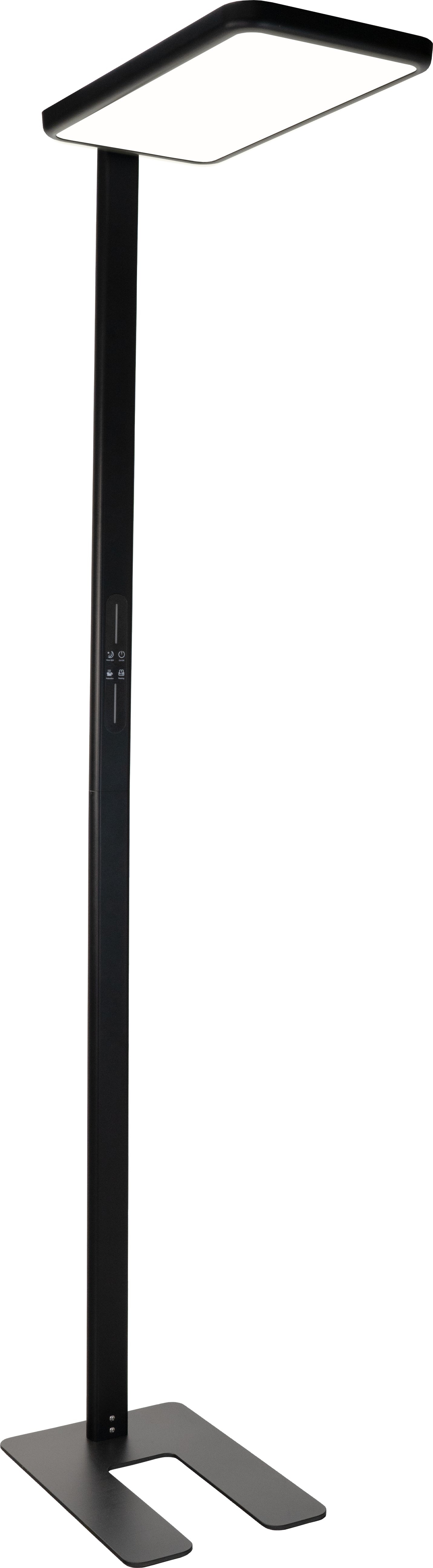 Luxula Stehleuchte – 111 × 48 × 14 cm, 7000 lm, 100 W, dimmbar, schwarz, Touch, Up-/Downlight, CRI 98, UGR 16