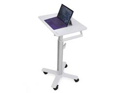 Ergotron StyleView S-Tablet SV10 – Tablet-Wagen, höhenverstellbar (38 cm), Weiss, Aluminium