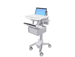 Ergotron Laptop-Computerwagen, 2 Schubladen, höhenverstellbar, Grau