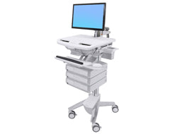 Ergotron StyleView – Monitorwagen – für Monitore bis 24" – Höhenverstellung 58 cm, 3 Schubladen, mit Tastaturablage