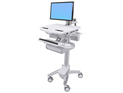 Ergotron Multimedia-Wagen für Bildschirme bis 61 cm, 2 Fächer, Weiss, VESA-Halterung, höhenverstellbar
