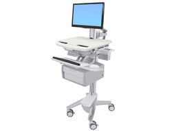Ergotron StyleView – Computerwagen mit LCD-Pivot, 1 Schublade, bis 24", VESA 75×75/100×100, Weiss