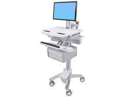 Ergotron StyleView – Computerwagen mit LCD-Pivot, 2 Schubladen, höhenverstellbar, bis 24", Weiss