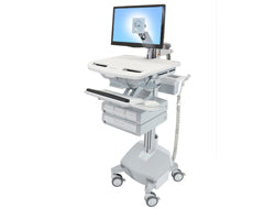 Ergotron SV44-1242-C – Multimedia-Wagen, Aluminium, Grau, Weiss, VESA-Halterung, Höhenverstellung