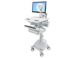 Ergotron StyleView SV44-1311-C – Computerwagen mit LCD-Pivot, 1 Schublade, mit SLA-Akku, bis 24", Grau/Weiss