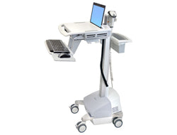 Ergotron SV42-6101-C – Laptop-Computerwagen mit SLA-Akku, bis 17,3", Grau/Weiss, Aluminium, CH-Stecker
