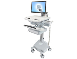 Ergotron Boden-Prospekthalter, Aluminium, Grau, Weiss, Höhenverstellbar, VESA-Halterung