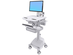 Ergotron StyleView SV44-13A1-C – Computerwagen mit LCD-Pivot, 2 Schubladen, mit SLA-Akku, bis 24,0", Grau