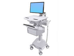 Ergotron StyleView SV44-12C2-C – Computerwagen mit LCD-Arm, 2 Schubladen, bis 24,0", Grau/Weiss, CH-Stecker