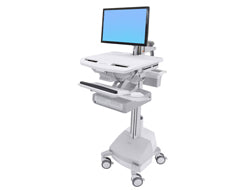 Ergotron SV44-12A1-C – Computerwagen mit LCD-Arm, 2 Schubladen, mit SLA-Akku, bis 24", Grau/Weiss