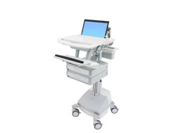 Ergotron StyleView SV44-1121-C – Laptop-Computerwagen, 2 Schubladen, mit SLA-Akku, Grau/Weiss, CH-Stecker