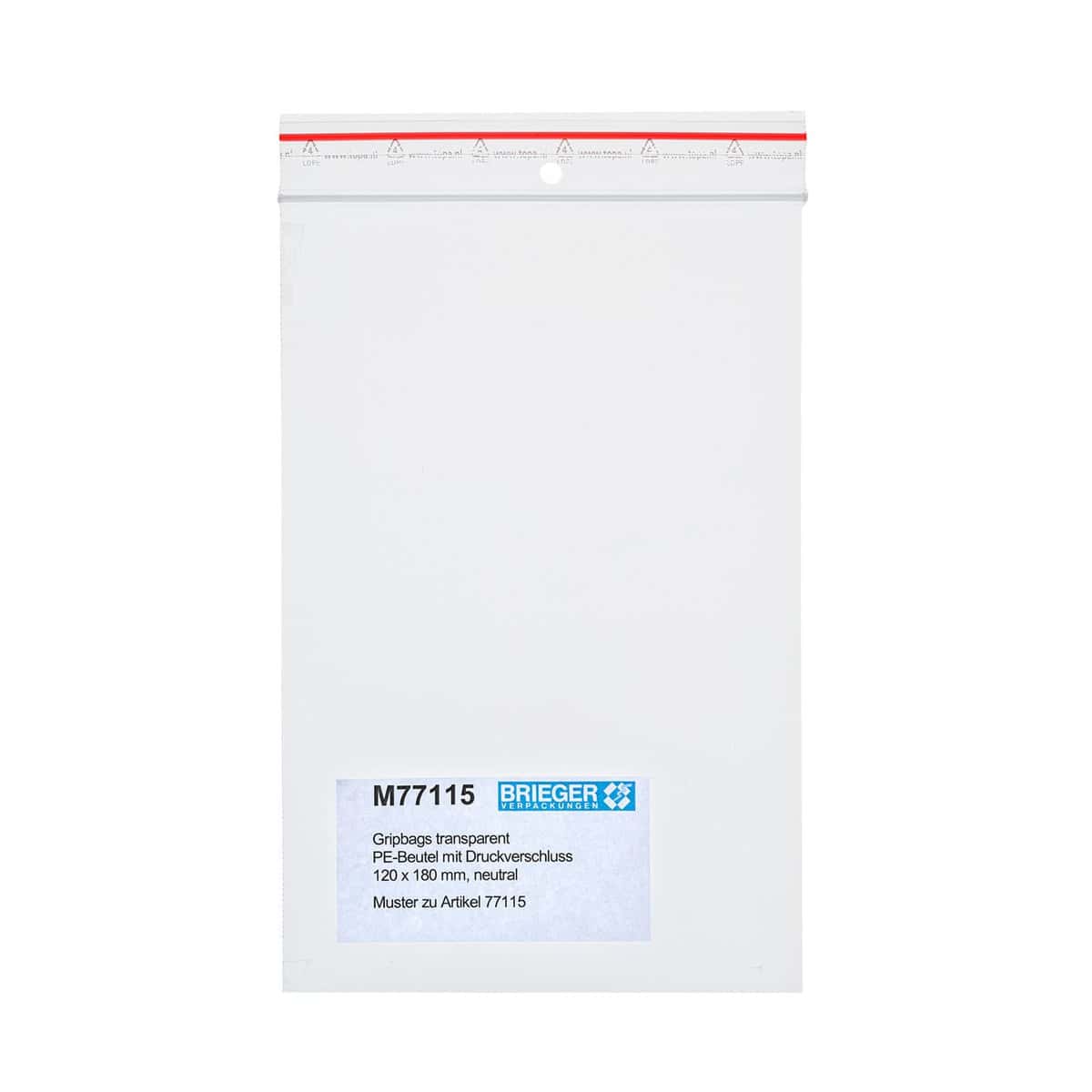 Brieger Druckverschlussbeutel – 60 × 80 mm, 50 µm, Druckverschluss, natur – 100 Stk.