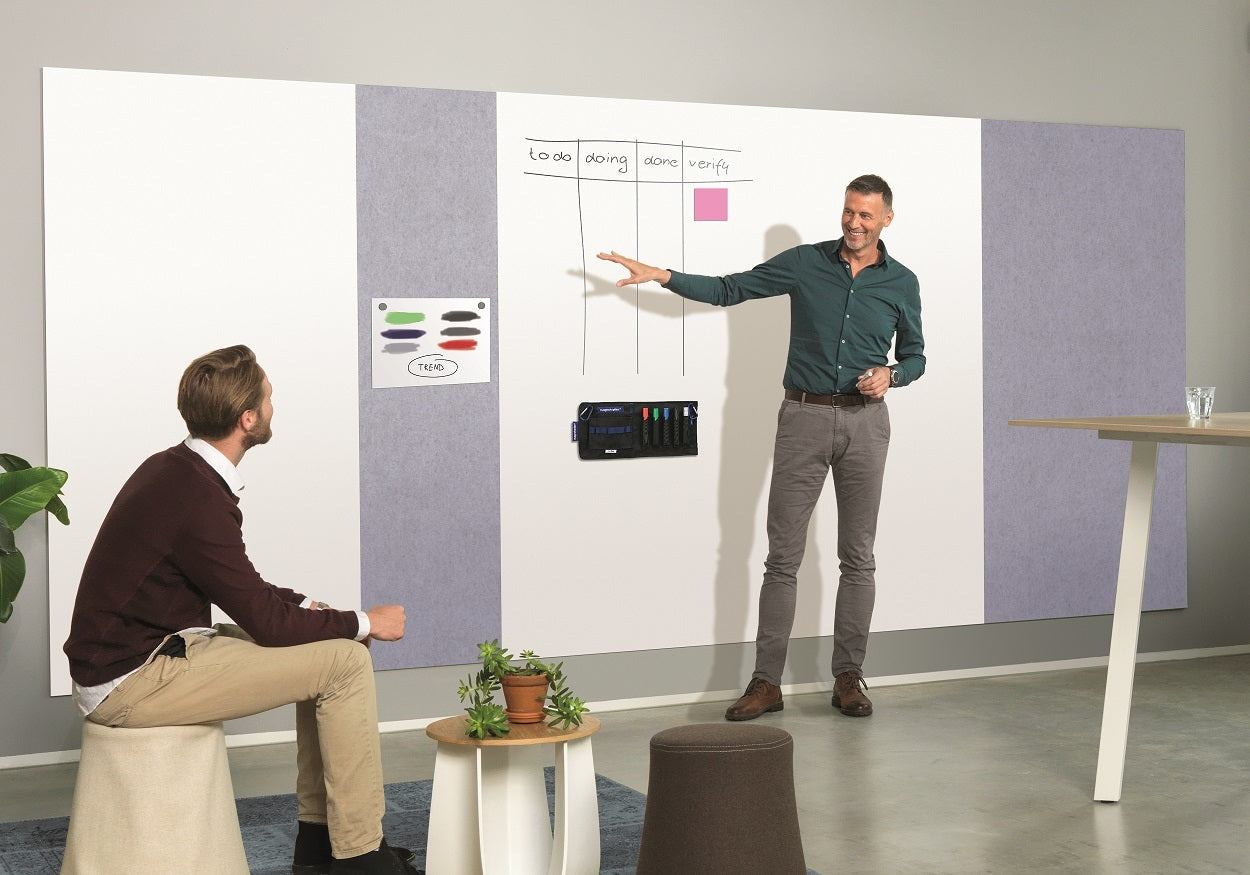Magnetoplan Akustik-Pinnwand Infinity Wall X Acoustics – Textil, magnetisch – 98 × 198 cm – Grau