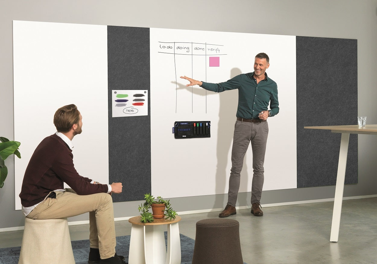 Magnetoplan Akustik-Pinnwand Infinity Wall X – Textil, magnetisch – 98 × 198 cm – Anthrazit
