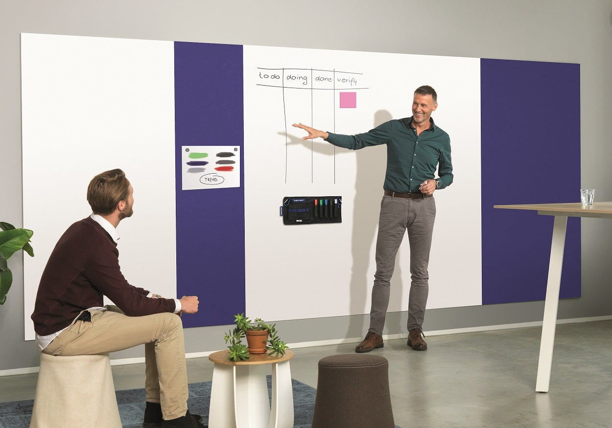 Magnetoplan Akustik-Pinnwand Infinity Wall X Acoustics – Textil, magnetisch – 98 × 198 cm – Dunkelblau