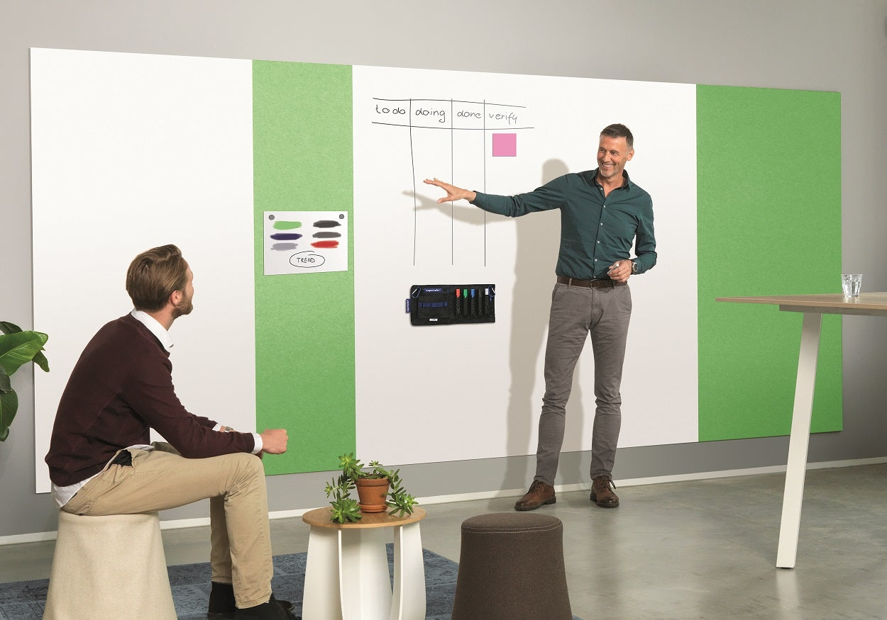 Magnetoplan Akustik-Pinnwand Infinity Wall X – Textil, magnetisch – 98 × 198 cm – Apfelgrün