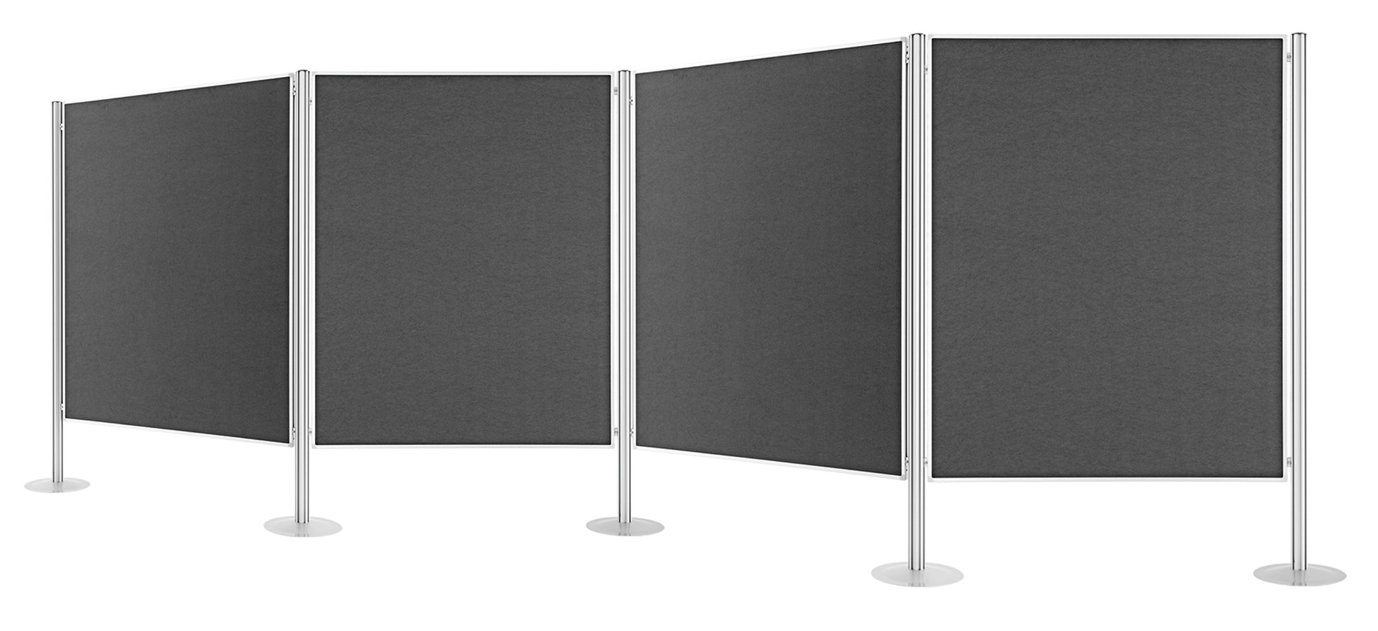 Magnetoplan Moderationswand 1101004 – Filz, mit Standfüssen, doppelseitig – 518,5 × 180 cm – grau