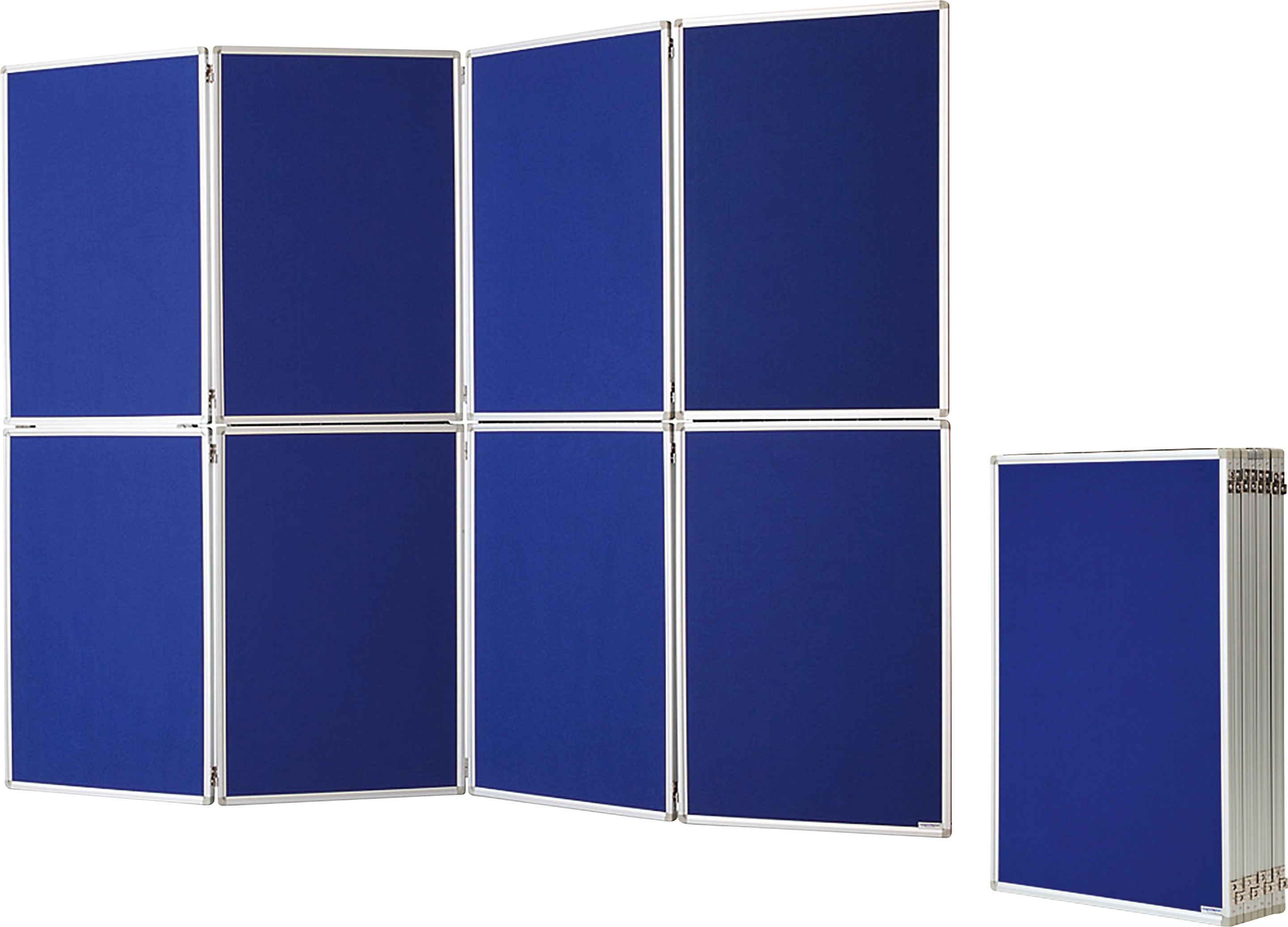 Magnetoplan Moderationswand – Filz, doppelseitig – 244 × 181 cm – Blau, Alurahmen