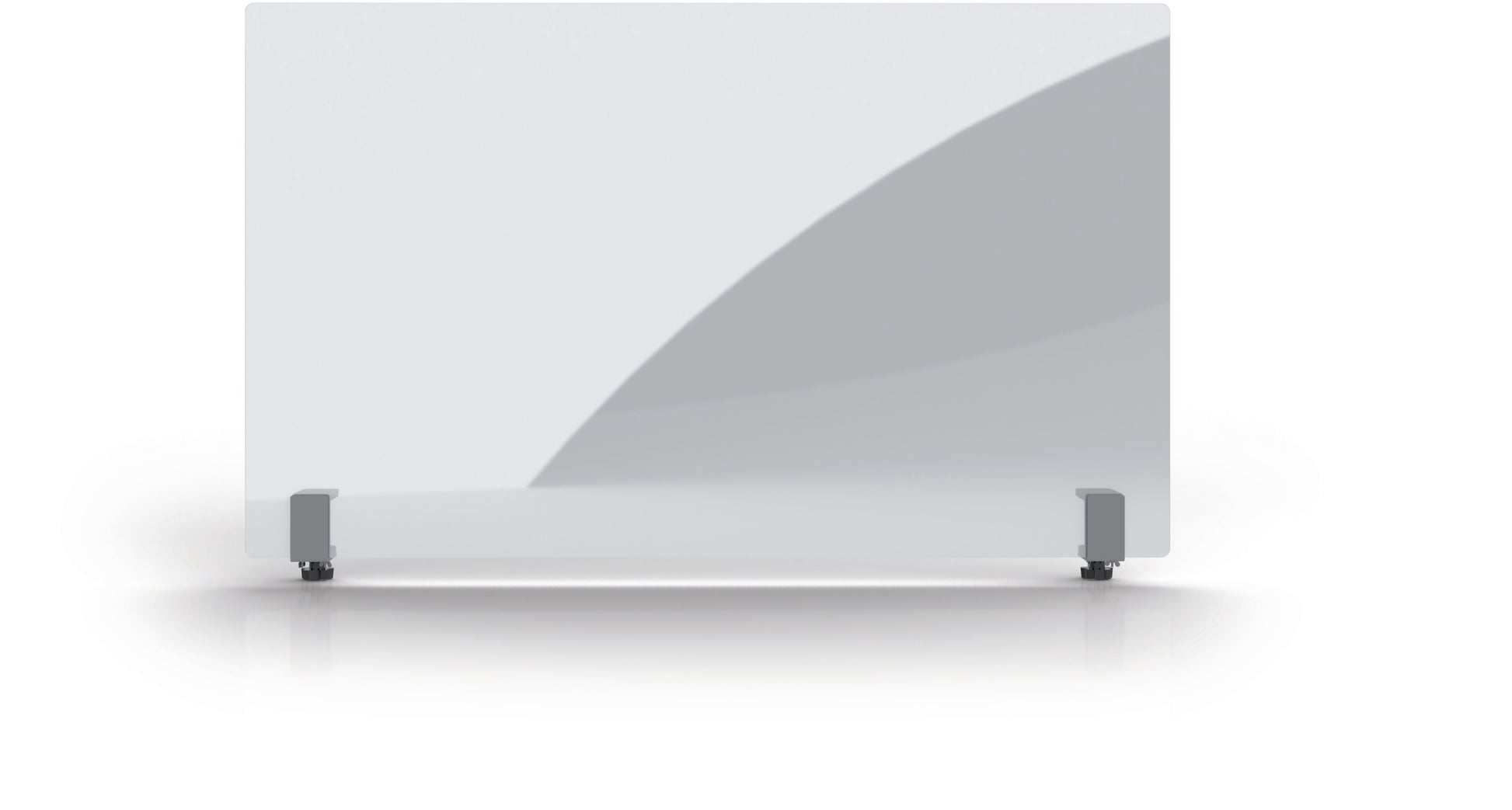 Magnetoplan Hygieneschutzschild – 1000 × 600 mm, Acrylglas, mit Klemmen, für Tischplatten bis 40 mm