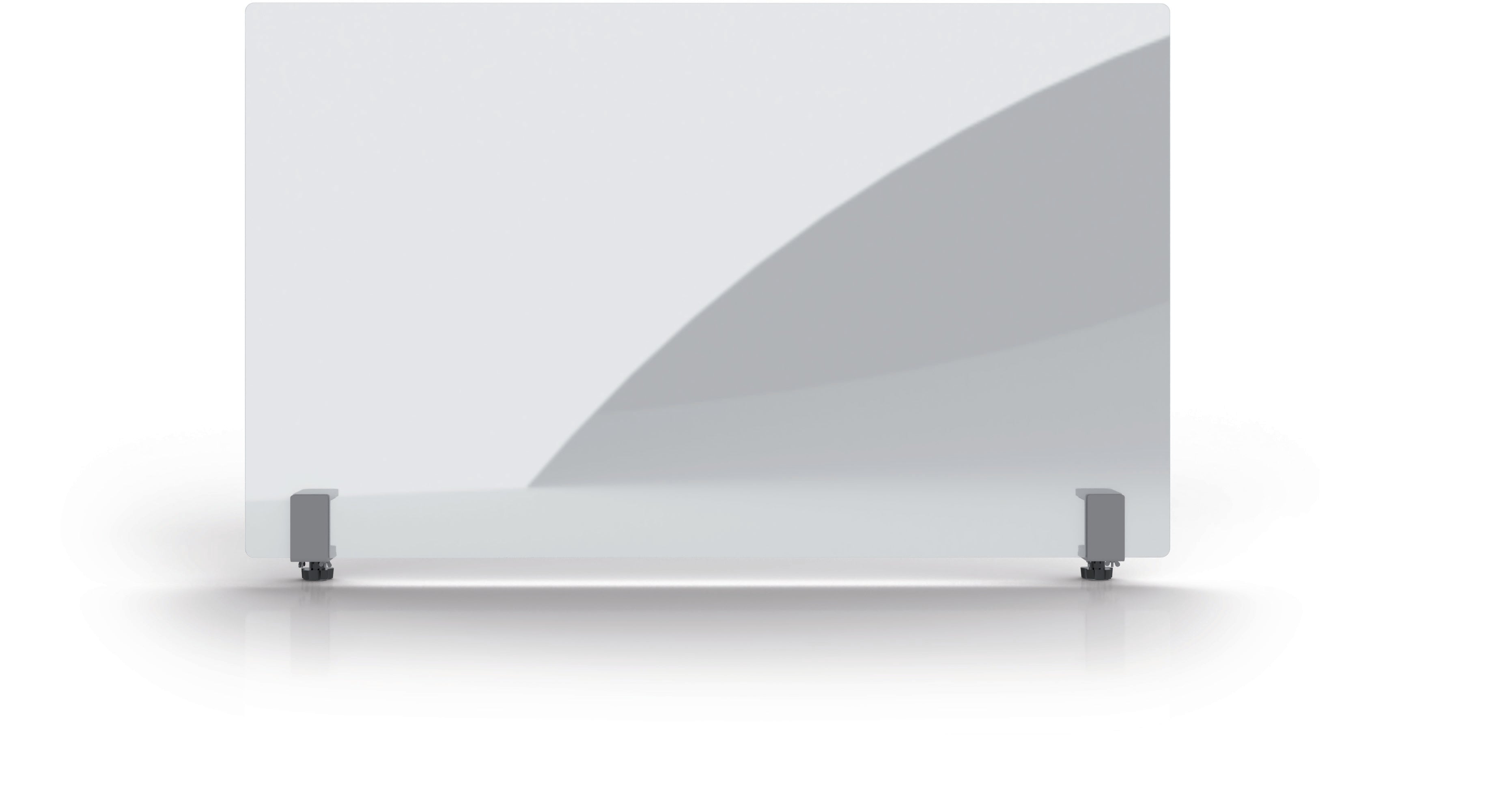 Magnetoplan Hygieneschutzschild – 1000 × 600 mm, Acrylglas, mit Klemmen, für Tischplatten bis 40 mm