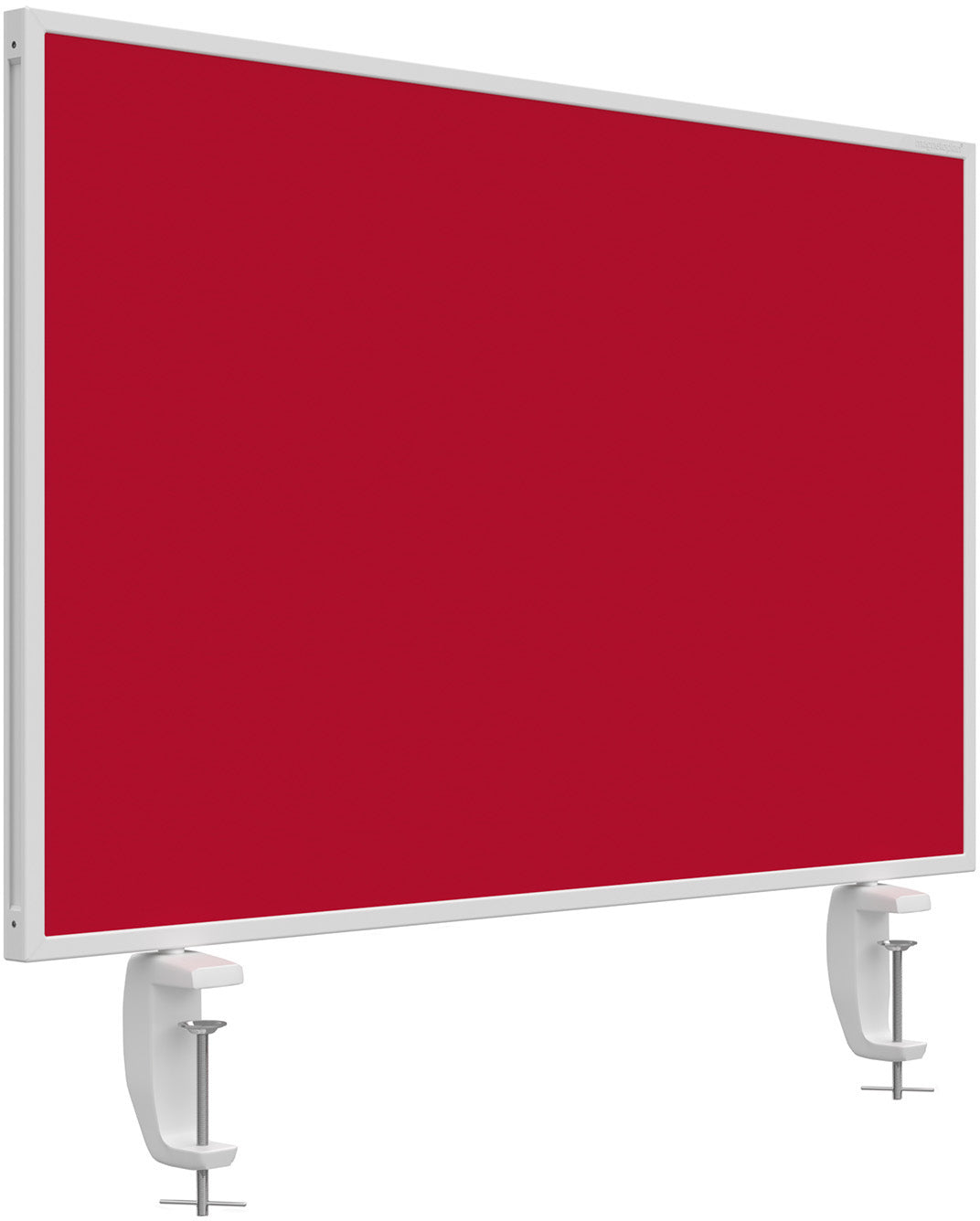 Magnetoplan Tischtrennwand VarioPin – 800 × 500 mm, rot, mit Klemmen, doppelseitig, für Tischplatten bis 63 mm