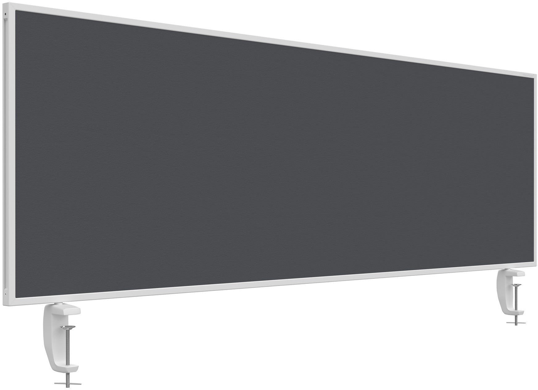 Magnetoplan Tischtrennwand VarioPin – 1'600 × 500 mm, Filz, grau, mit Klemmen, für Tischplatten bis 63 mm