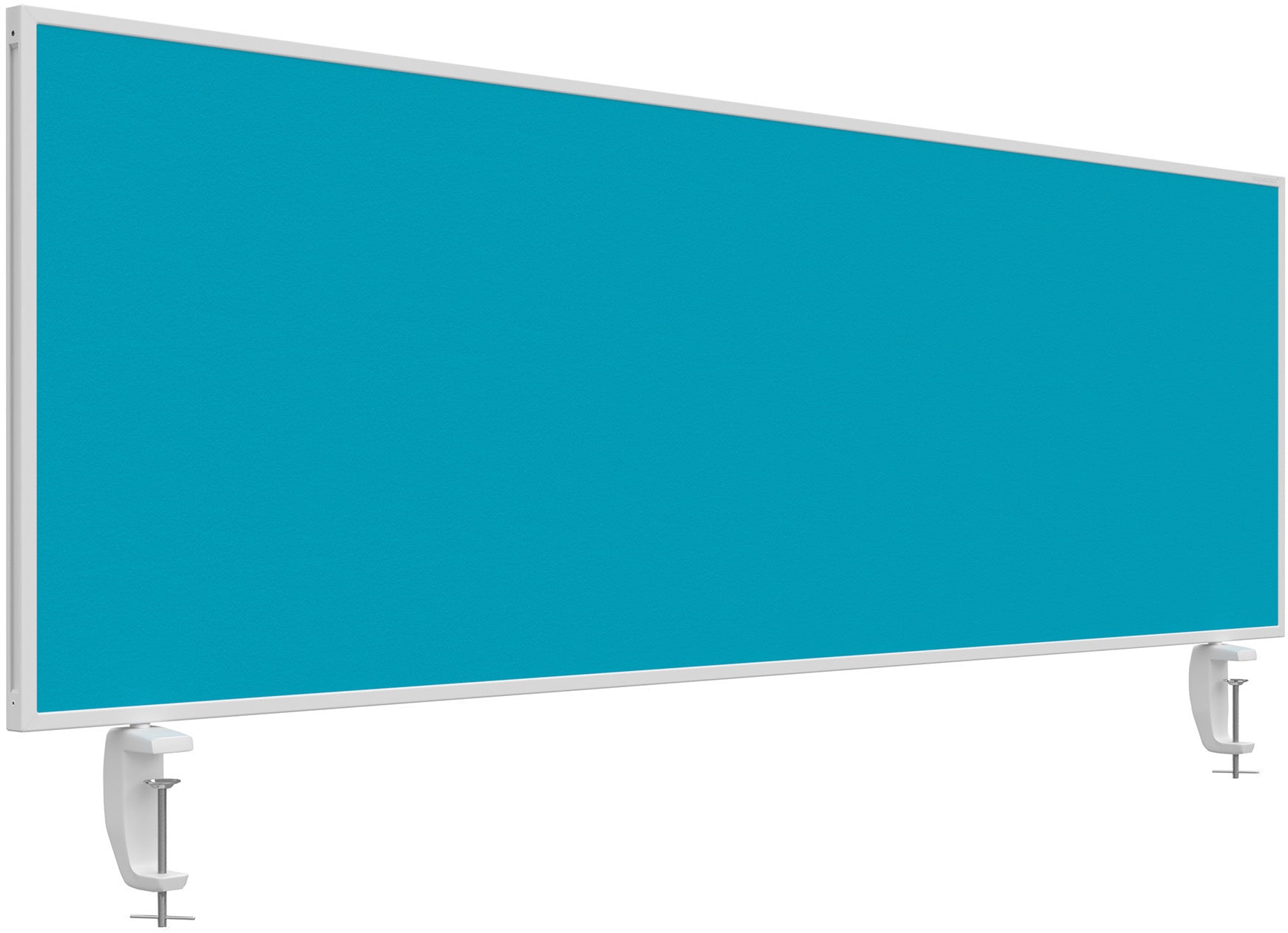 Magnetoplan Tischtrennwand VarioPin – 1'600 × 500 mm, türkis, mit Klemmen, für Tischplatten bis 63 mm