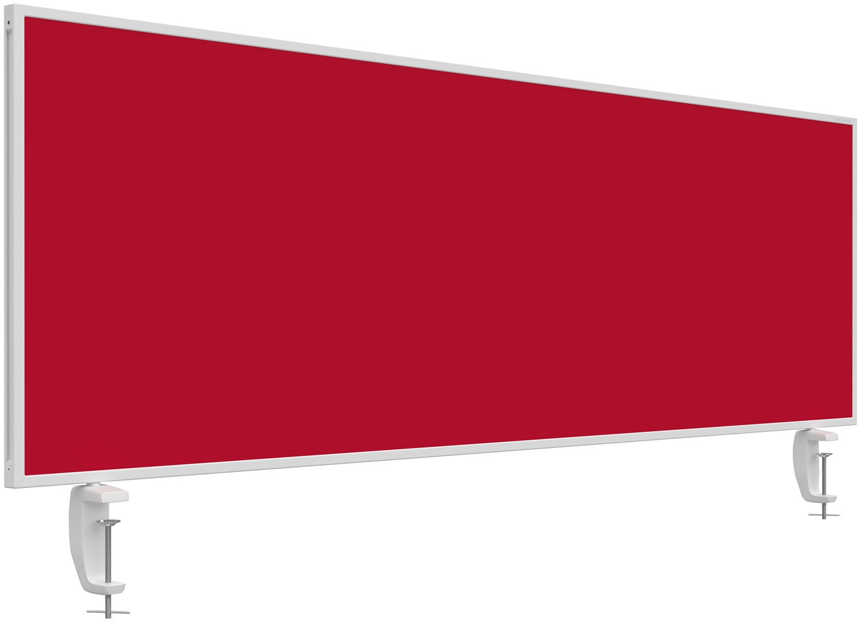 Magnetoplan Tischtrennwand VarioPin – 1'600 × 500 mm, rot, mit Klemmen, für Tischplatten bis 63 mm