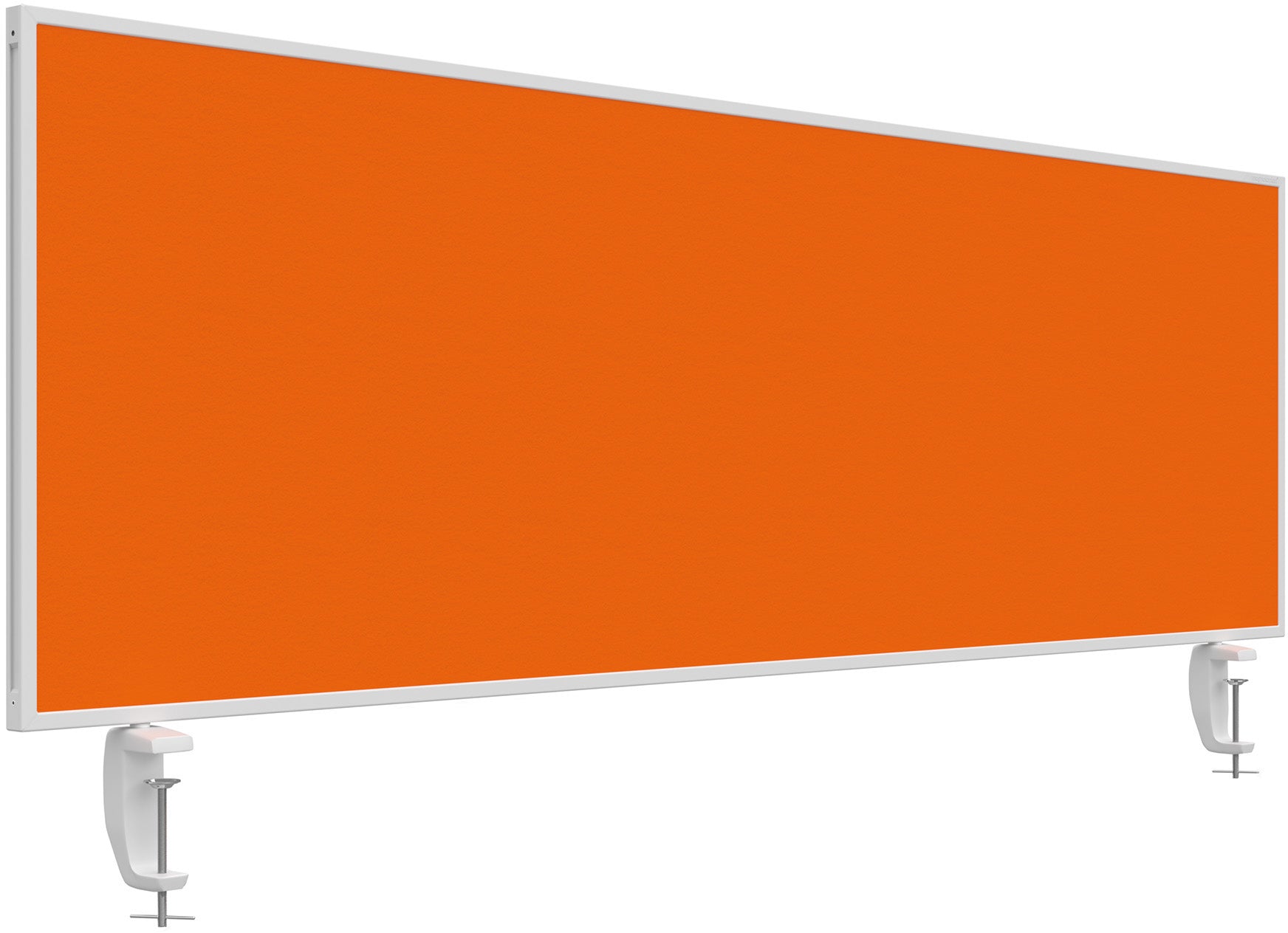 Magnetoplan Tischtrennwand VarioPin – 1'600 × 500 mm, orange, mit Klemmen, für Tischplatten bis 63 mm