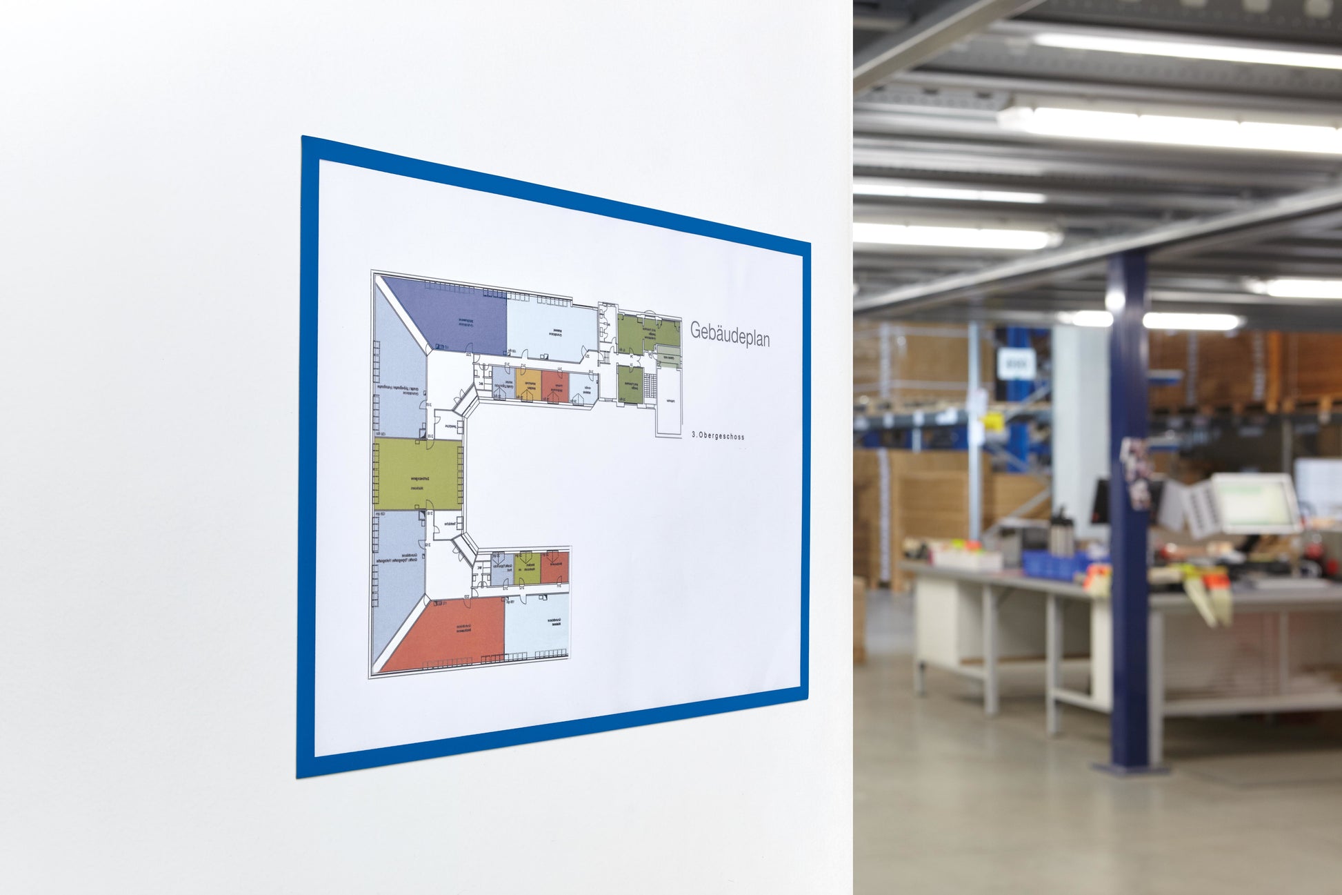 Magnetoplan Magnetofix Magnetrahmen – DIN A3 – Blau – 5er Pack