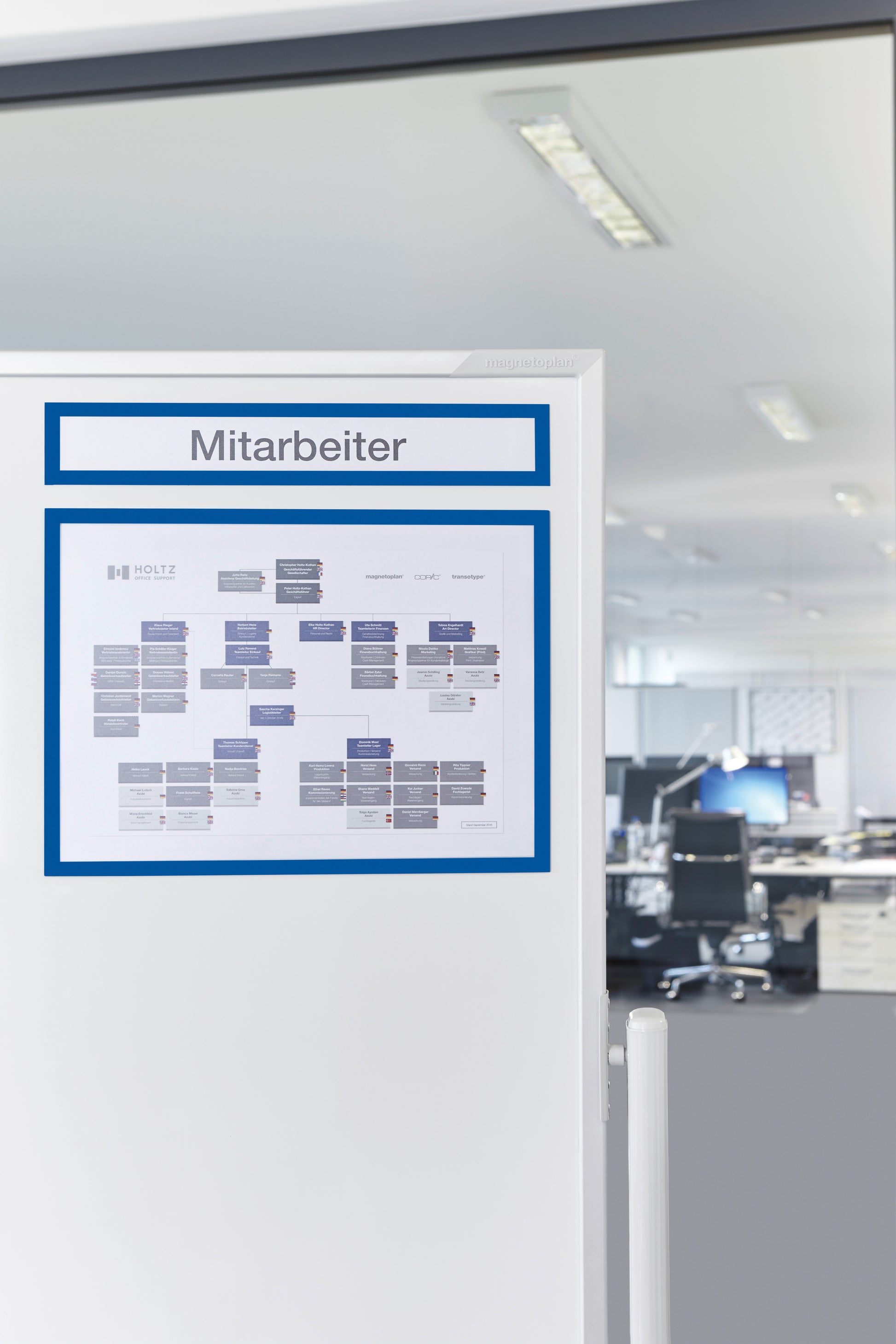 Magnetoplan magnetofix TOPSIGN Überschriftenrahmen – DIN A4/A3 – Blau – 5er Pack