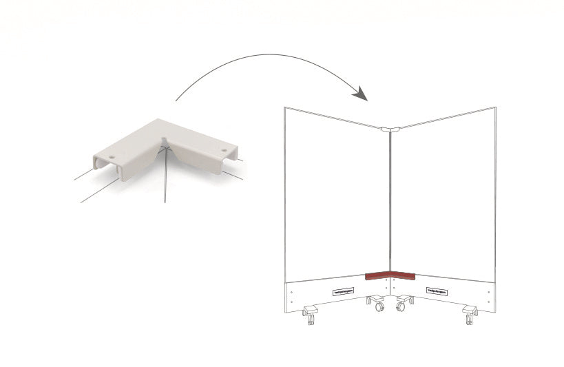 Magnetoplan Wandhalterung Top-Connector 1146097 – für Infinity Wall – Eckverbinder – weiss – 87×26×87 mm