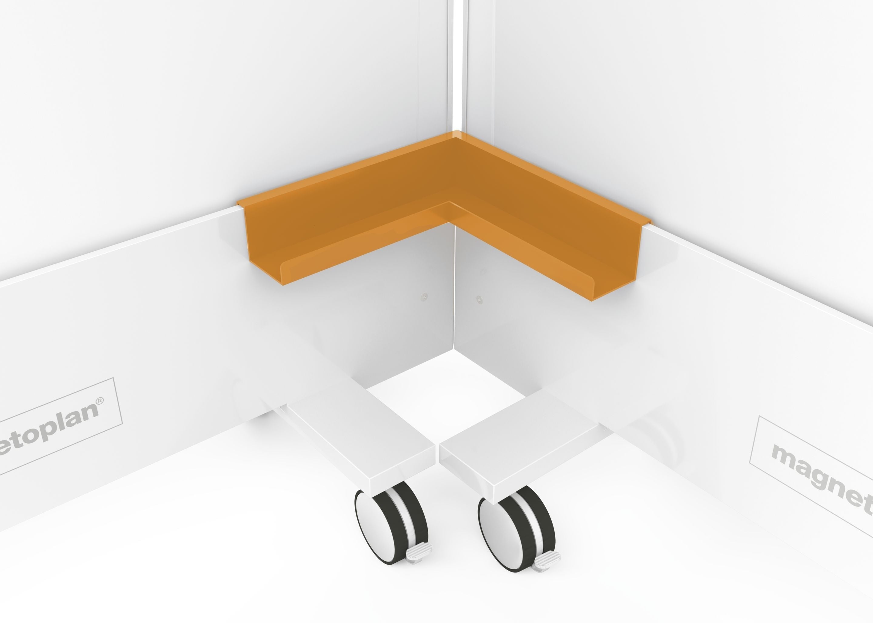Magnetoplan Eckablageschale für Infinity Wall – Melonengelb