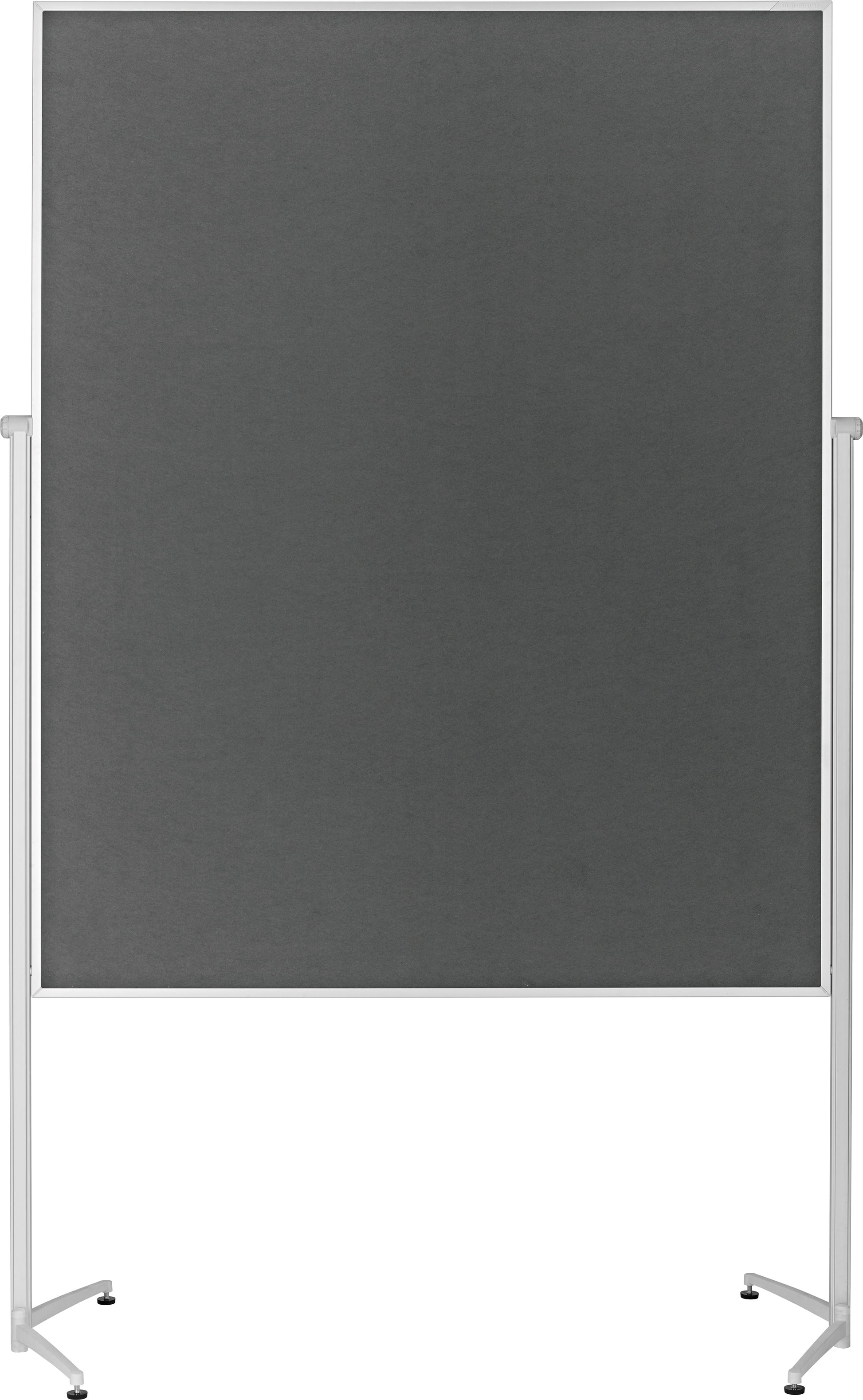 Magnetoplan Moderationswand Evo+ 1151101 – Filz, mit Rollen – 120 × 150 cm – Grau, Alurahmen
