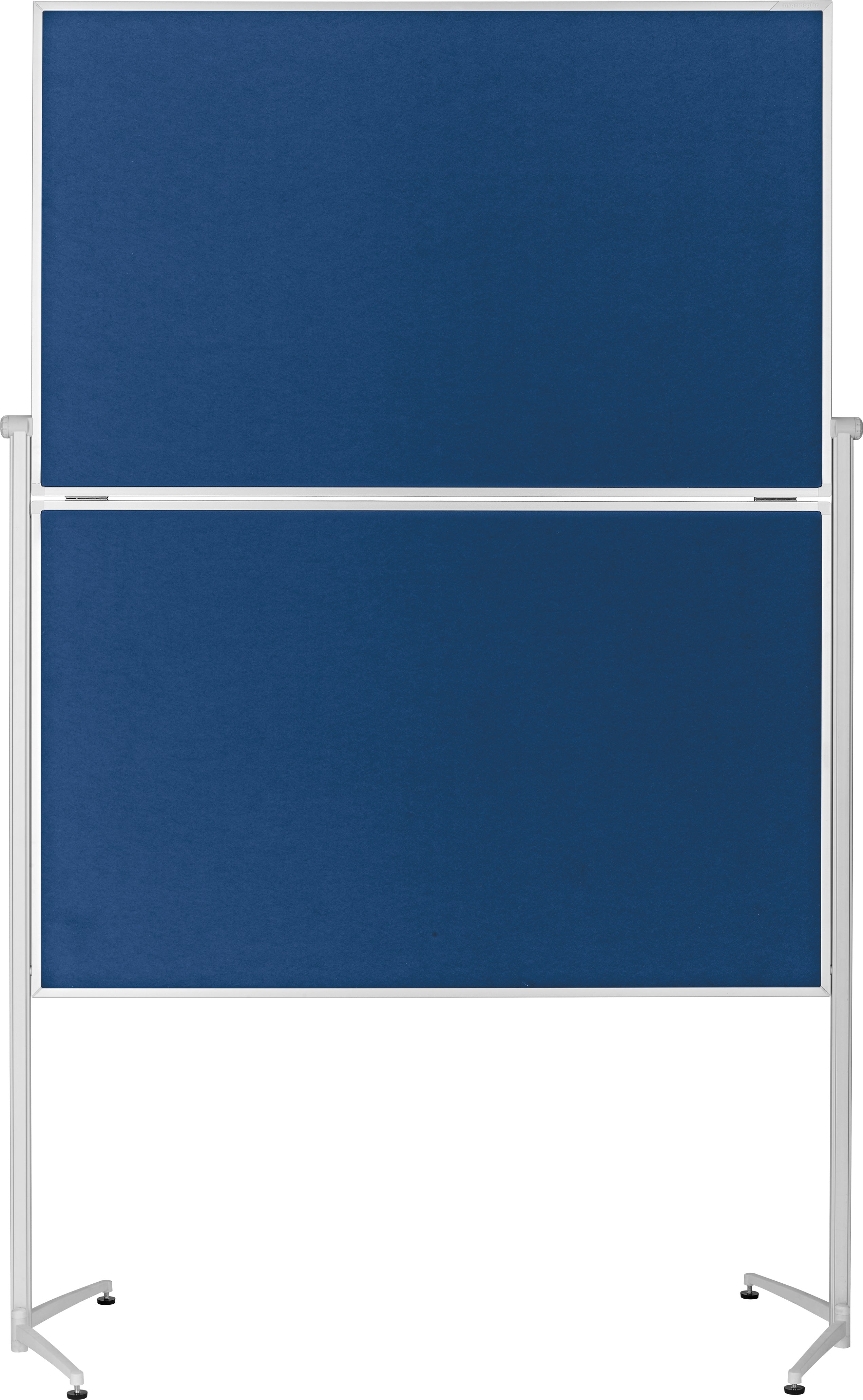 Magnetoplan Moderationswand 1151303 – Filz, mit Rollen – 94 × 10 cm – Blau, Alurahmen