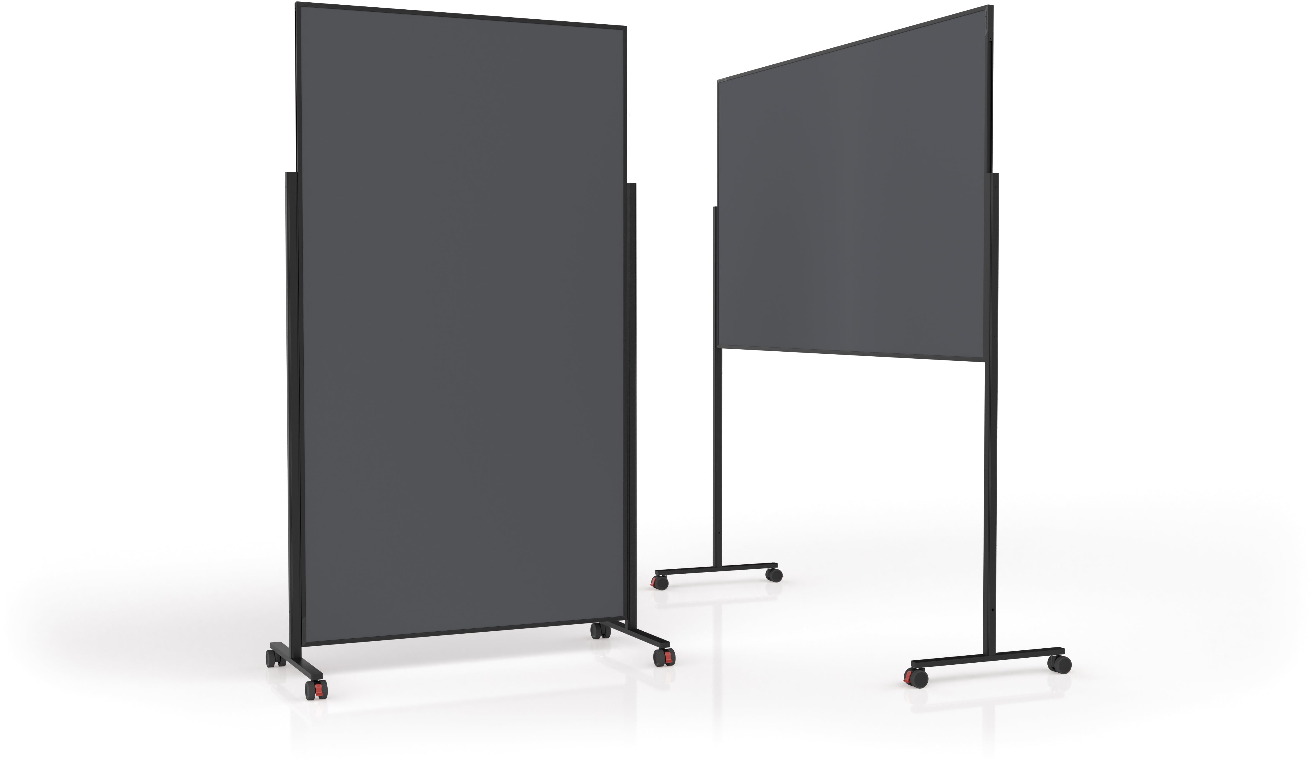 Magnetoplan Moderationswand VP 1181201 – Filz, mit Rollen – 105 × 184 cm – Grau, Alurahmen
