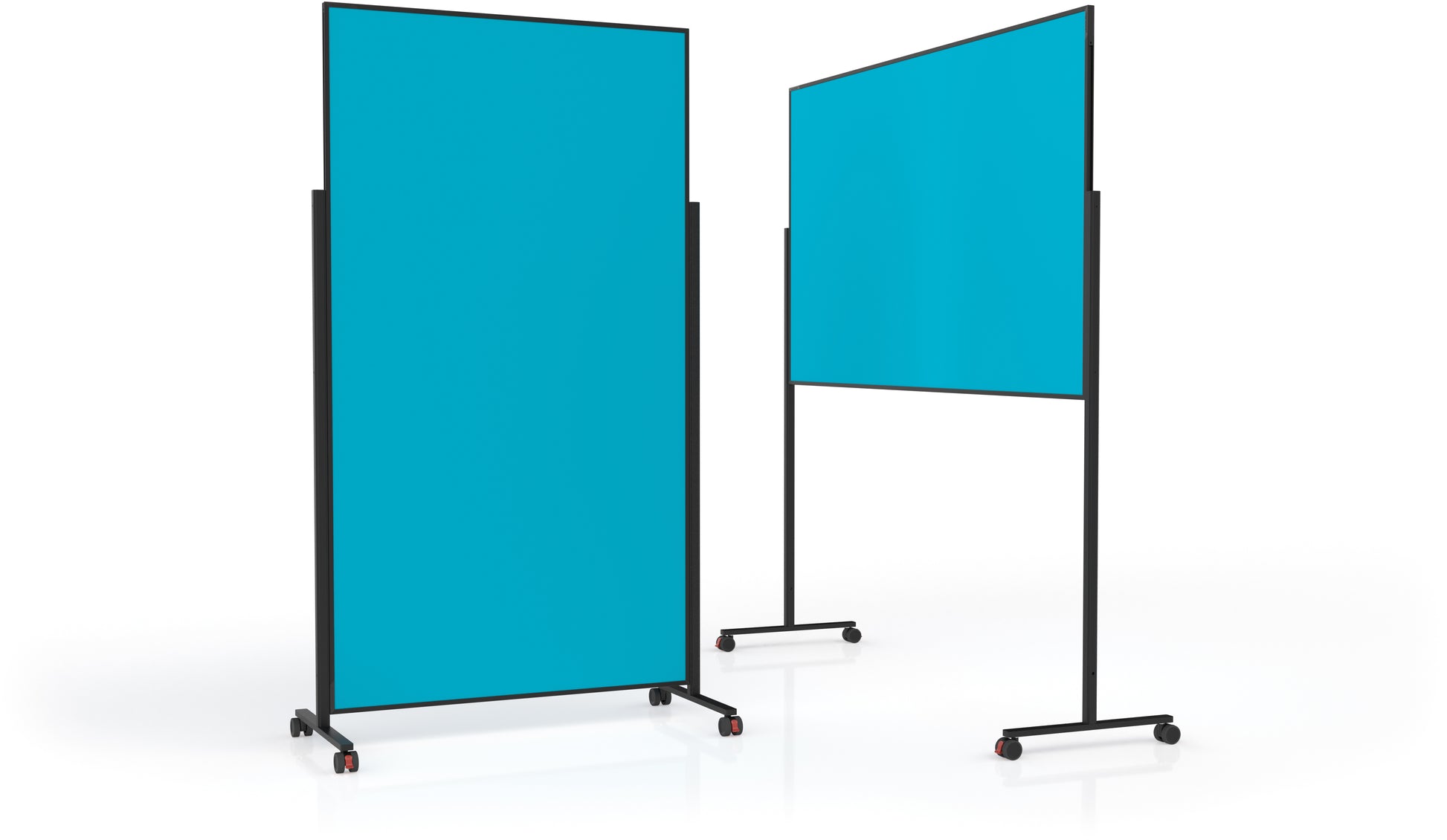 Magnetoplan Moderationswand VarioPin VP 1181204 – Filz, mit Rollen – 100 × 180 cm – türkis, Alurahmen