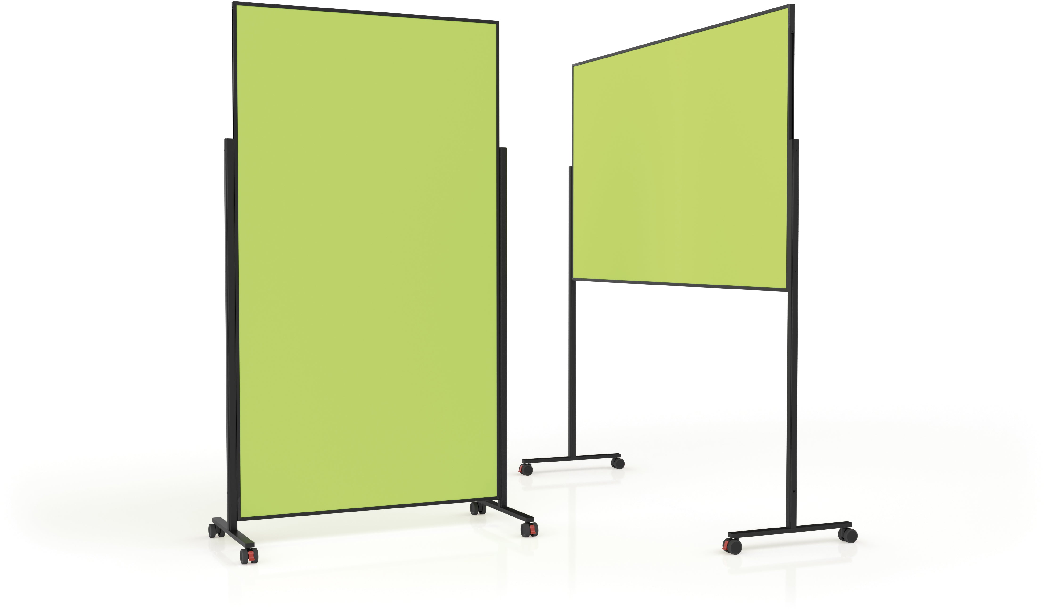 Magnetoplan Moderationswand VarioPin VP 1181205 – Filz, mit Rollen – 100 × 180 cm – Grün, Alurahmen